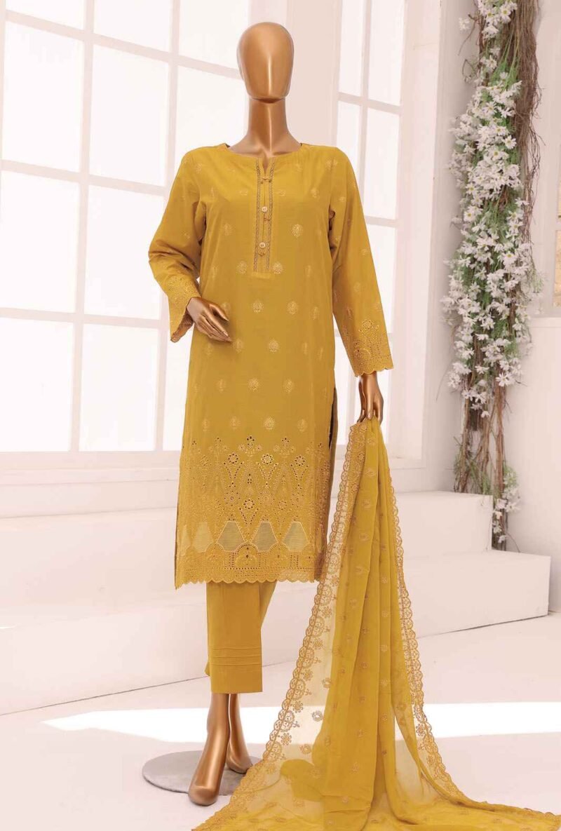 3 Piece Unstitched - Dynasty Chikankari Embroidered Suit