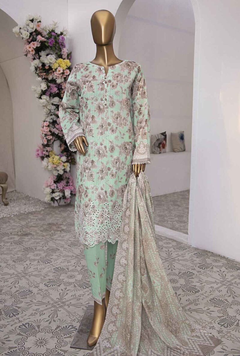 3 Piece Unstitched - Nayab Printkari Doriya Embroiderd Suit