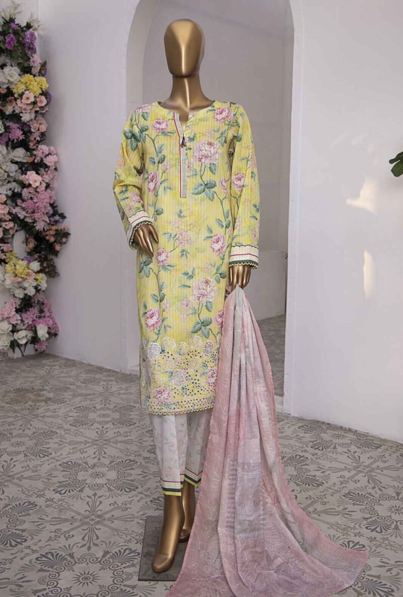 3 Piece Unstitched - Nayab Printkari Doriya Embroiderd Suit