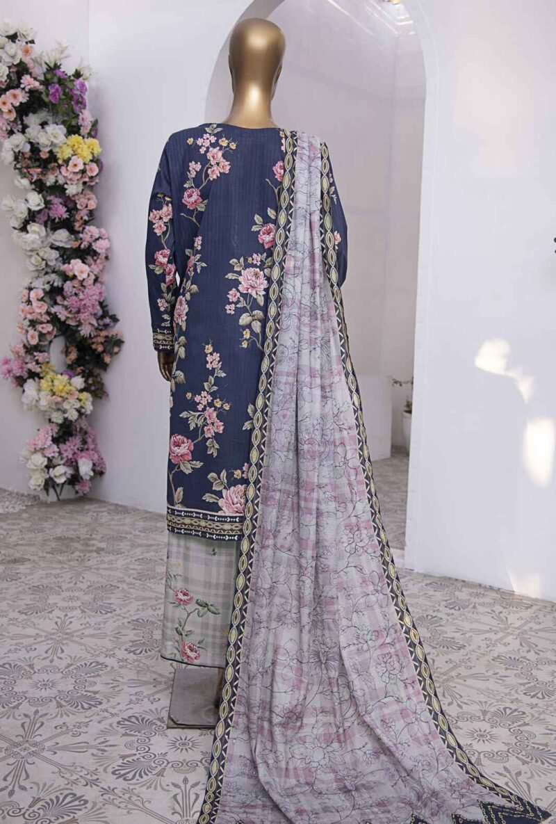 3 Piece Unstitched - Nayab Printkari Doriya Embroiderd Suit - Image 2