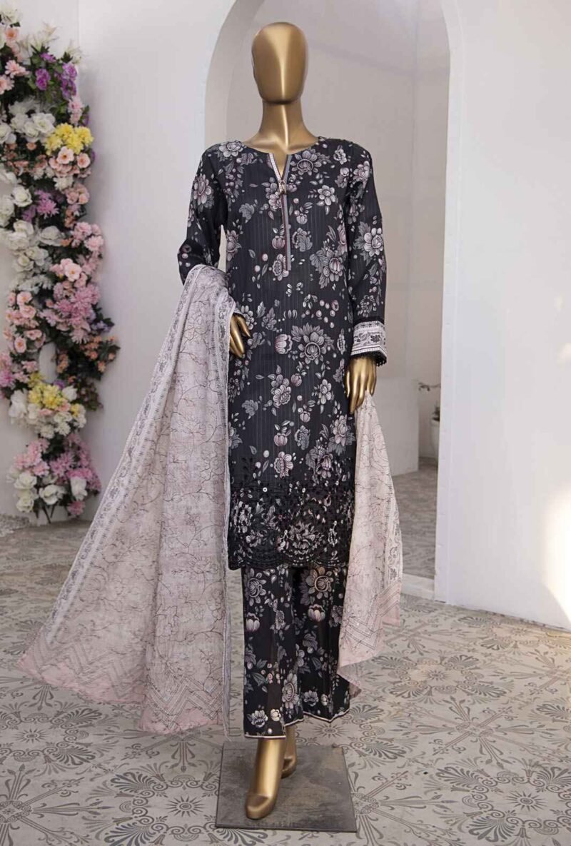 3 Piece Unstitched - Nayab Printkari Doriya Embroiderd Suit