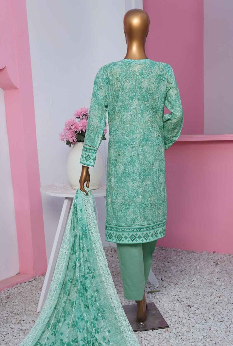 3 Piece Unstitched - Nayab Printkari Doriya Embroiderd Suit - Image 2