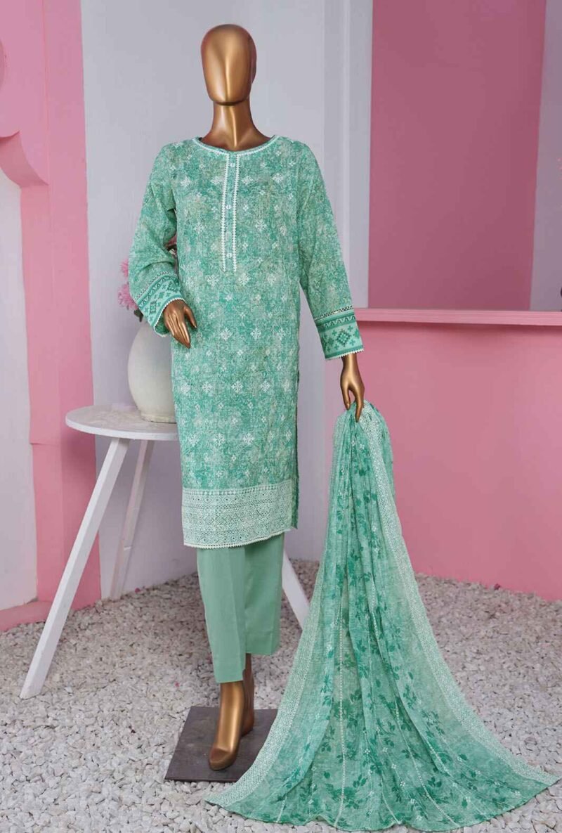 3 Piece Unstitched - Nayab Printkari Doriya Embroiderd Suit