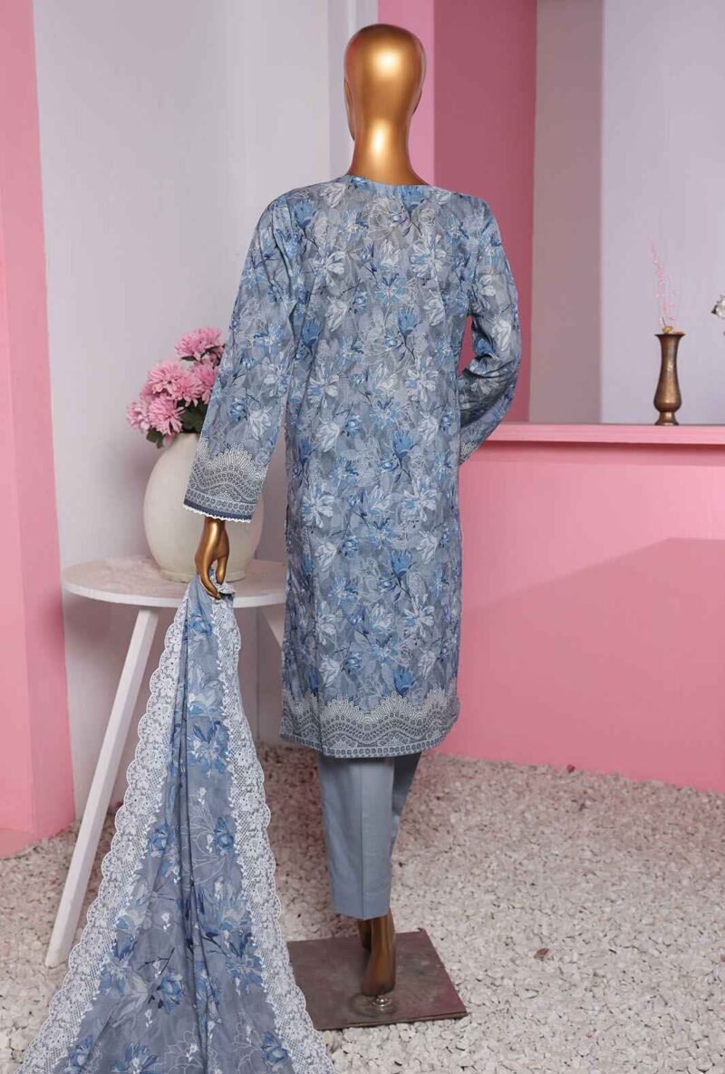 3 Piece Unstitched - Nayab Printkari Doriya Embroiderd Suit - Image 2