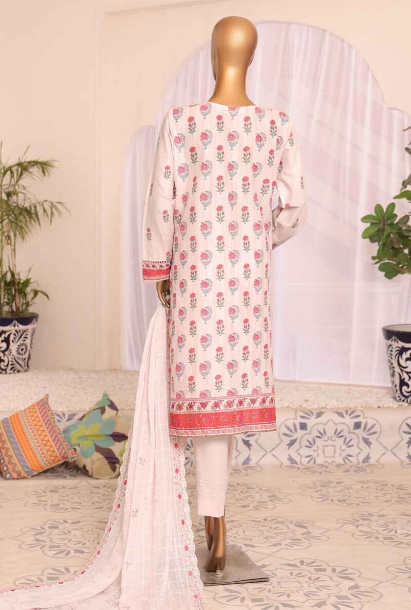 3 Piece Unstitched -Satranga Embroidered Lawn Suit - Image 2