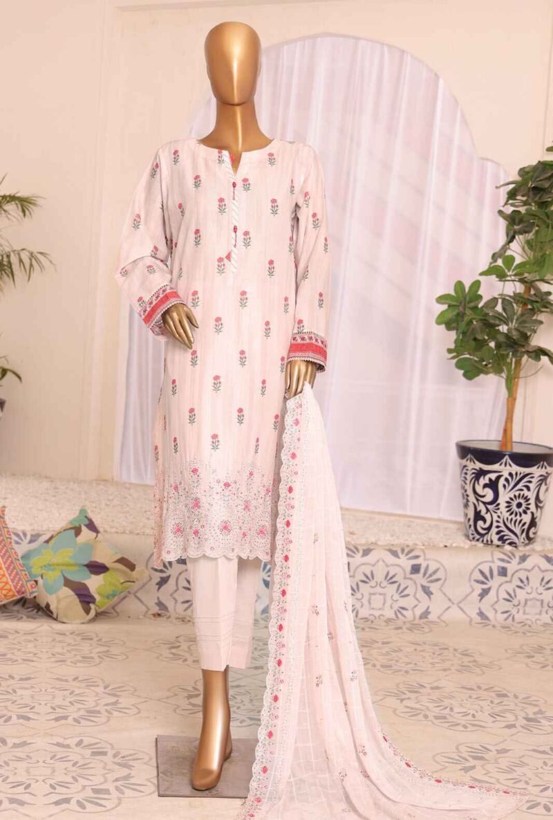 3 Piece Unstitched -Satranga Embroidered Lawn Suit