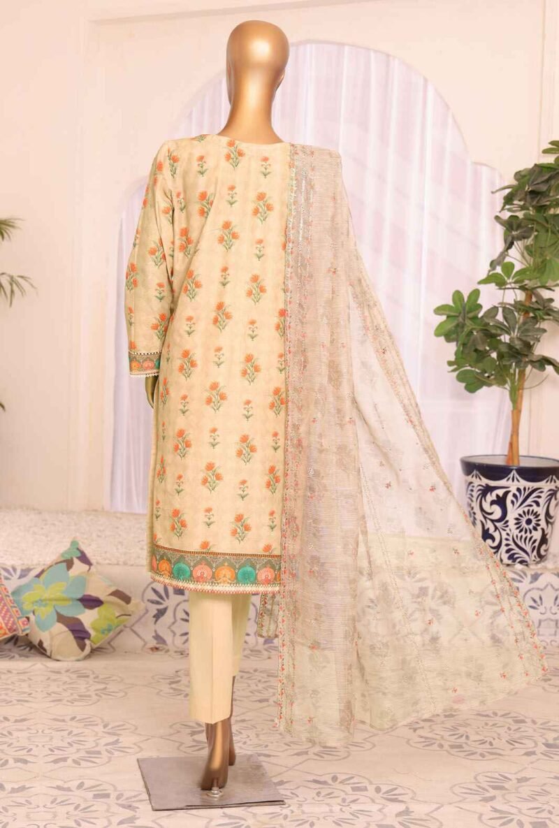 3 Piece Unstitched -Satranga Embroidered Lawn Suit - Image 2