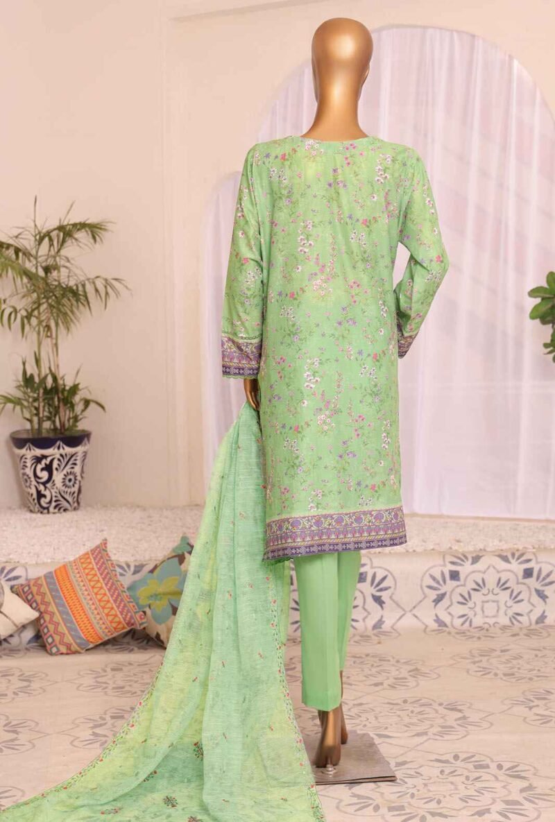 3 Piece Unstitched -Satranga Embroidered Lawn Suit - Image 2