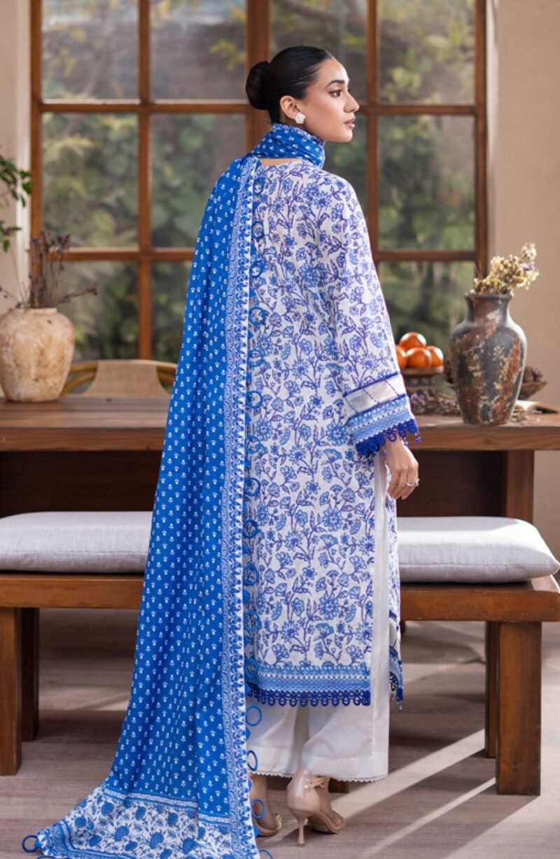 Mausummery Printed Lawn Unstitched 3 Piece - Aster - MUS25PL - Blue - Summer Collection - Image 2