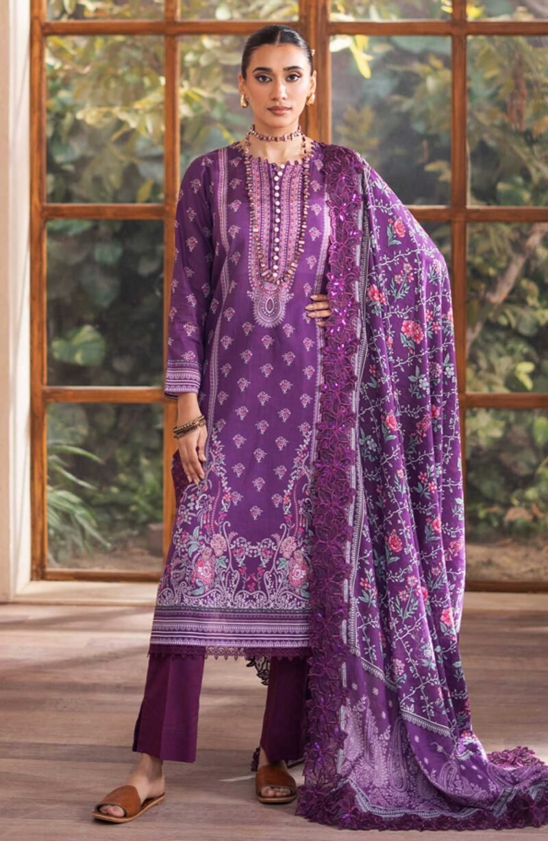 Mausummery Printed Lawn Unstitched 3 Piece - Aster - MUS25PL - Blue - Summer Collection