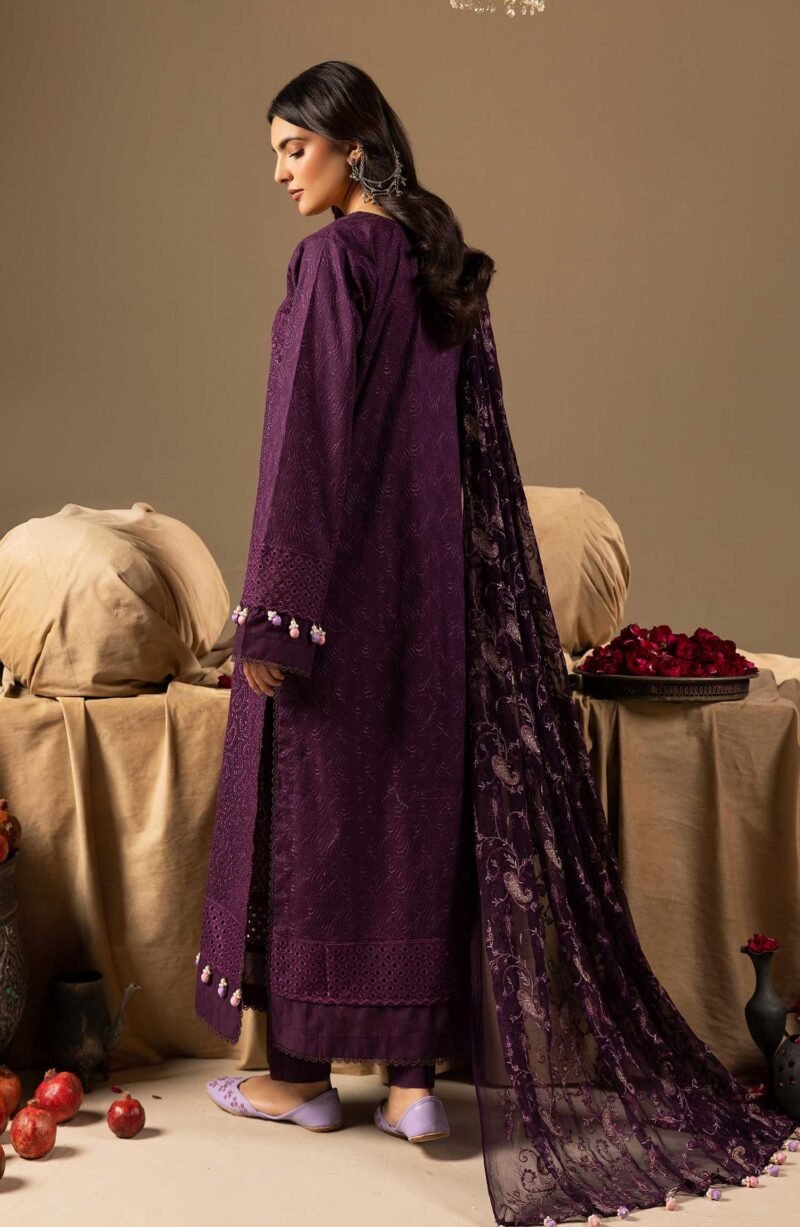 Mahees Dilkash by Riaz Arts Chikankari Lawn Unstitched 3 Piece - D-03 - RA25MD - Tea Pink - Summer Collection - Image 2