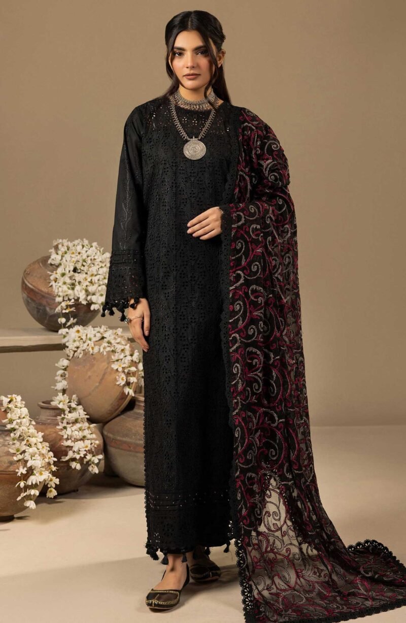 Mahees Dilkash by Riaz Arts Chikankari Lawn Unstitched 3 Piece - D-03 - RA25MD - Tea Pink - Summer Collection