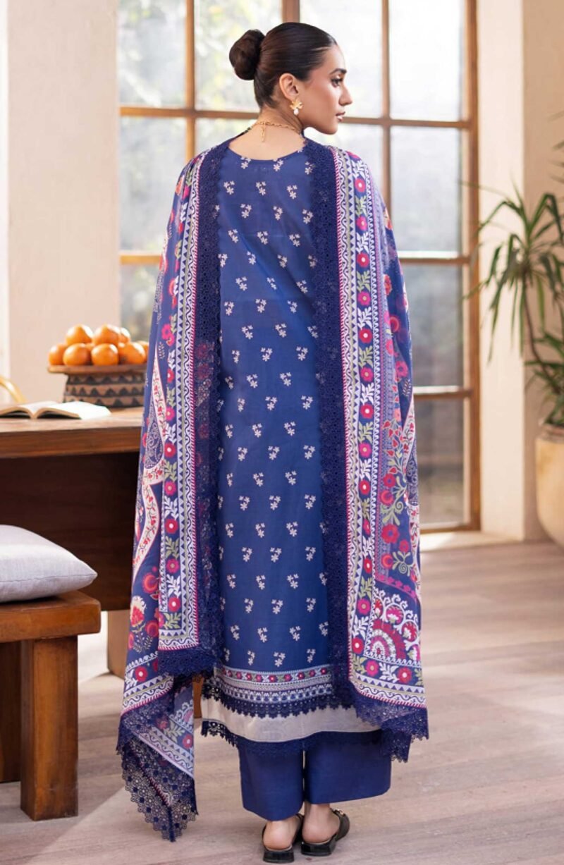 Mausummery Printed Lawn Unstitched 3 Piece - Aster - MUS25PL - Blue - Summer Collection - Image 2