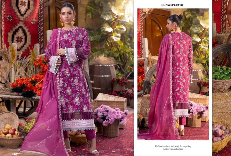 EMBROIDERED LUXURY CAMBRIC UNSTITCHED 3PCS 2024 Big Discunt - Image 2