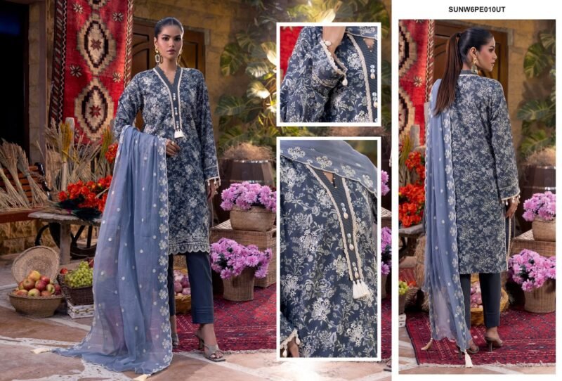 EMBROIDERED LUXURY CAMBRIC UNSTITCHED 3PCS 2024 Big Discunt - Image 2
