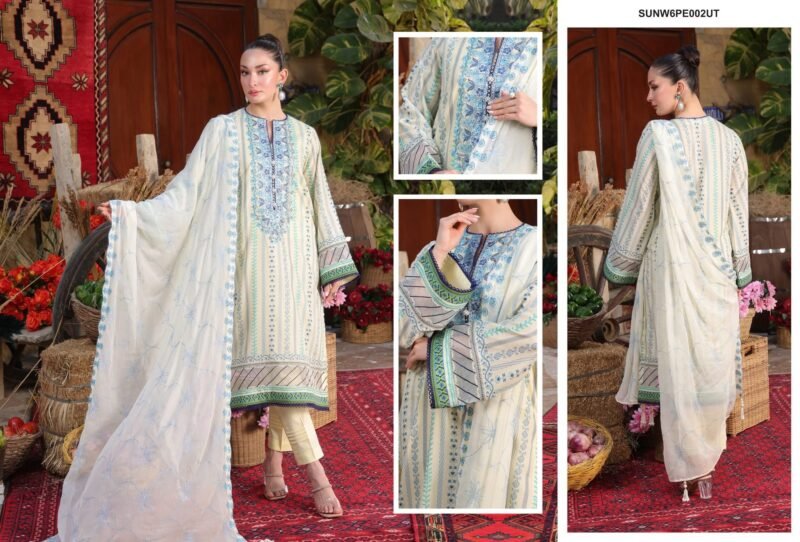 EMBROIDERED LUXURY CAMBRIC UNSTITCHED 3PCS 2024 Big Discunt