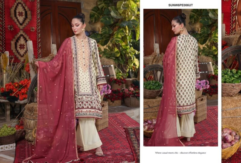 EMBROIDERED LUXURY CAMBRIC UNSTITCHED 3PCS 2024 Big Discunt - Image 2