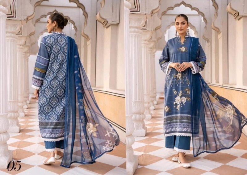 *Rangbarang ORANGE OUTFITS By Luxury Printed Lawn Collection With Bamber Chiffon Duppata Vol-8,2024*