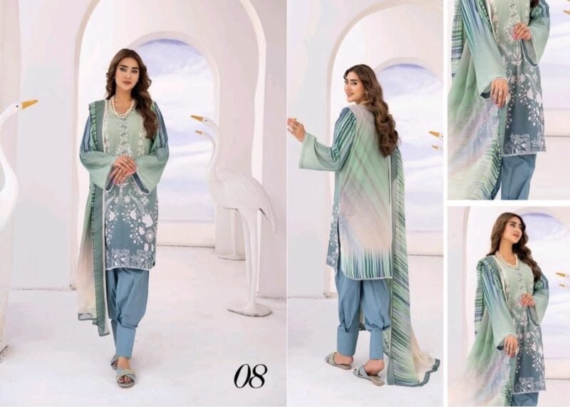 *Rangbarang ORANGE OUTFITS By Luxury Printed Lawn Collection With Bamber Chiffon Duppata Vol-8,2024*