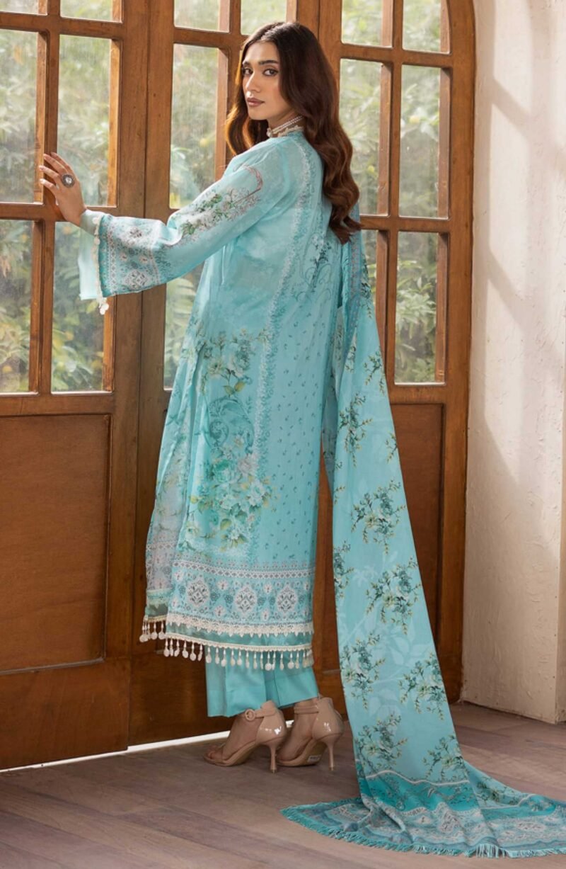 Mausummery Printed Lawn Unstitched 3 Piece - Aster - MUS25PL - Blue - Summer Collection - Image 2