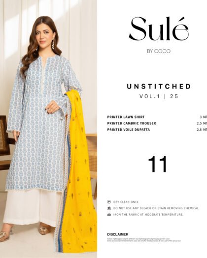 COCO SULE Prints by Zara Shahjahan – Digital Printed Lawn Collection Vol-1 2025 | Unstitched 3-Piece Suit