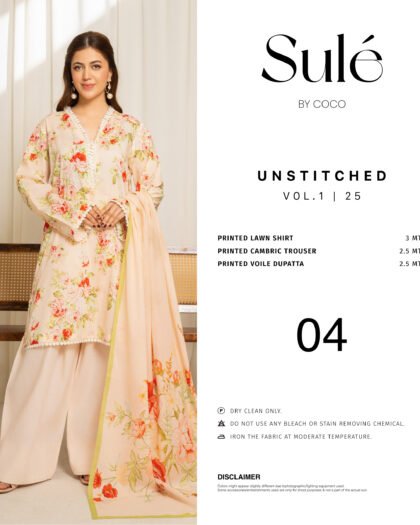 COCO SULE Prints by Zara Shahjahan – Digital Printed Lawn Collection Vol-1 2025 | Unstitched 3-Piece Suit