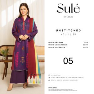 COCO SULE Prints by Zara Shahjahan – Digital Printed Lawn Collection Vol-1 2025 | Unstitched 3-Piece Suit