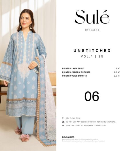 COCO SULE Prints by Zara Shahjahan – Digital Printed Lawn Collection Vol-1 2025 | Unstitched 3-Piece Suit