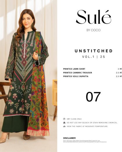 COCO SULE Prints by Zara Shahjahan – Digital Printed Lawn Collection Vol-1 2025 | Unstitched 3-Piece Suit