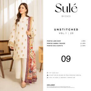 COCO SULE Prints by Zara Shahjahan – Digital Printed Lawn Collection Vol-1 2025 | Unstitched 3-Piece Suit