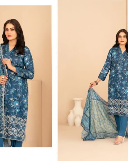 RUMEHA by Shahid Tawakkal – Embroidered Digital Printed ND Lawn Collection 2026 | Unstitched 3-Piece Suit