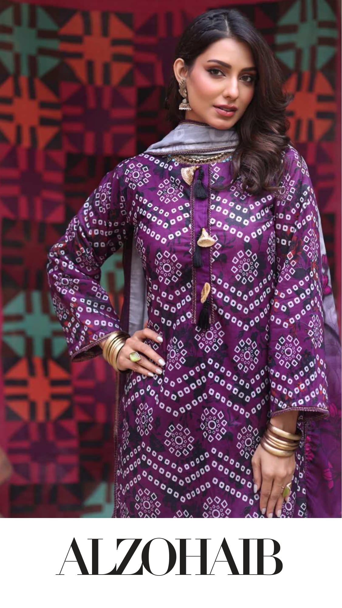 Heritage Chunri Digital Printed Lawn Collection (2026) – 3 Piece Unstitched - Image 2