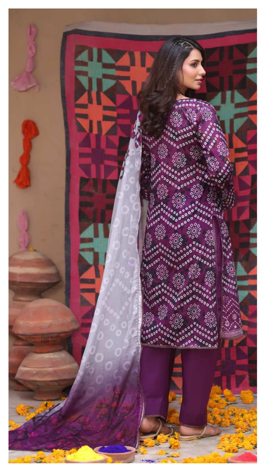 Heritage Chunri Digital Printed Lawn Collection (2026) – 3 Piece Unstitched - Image 7