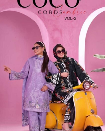 ALZOHAIB – COCO CORDS Cambric Digital Printed Collection Vol-1 2025 | Unstitched 3-Piece Suit