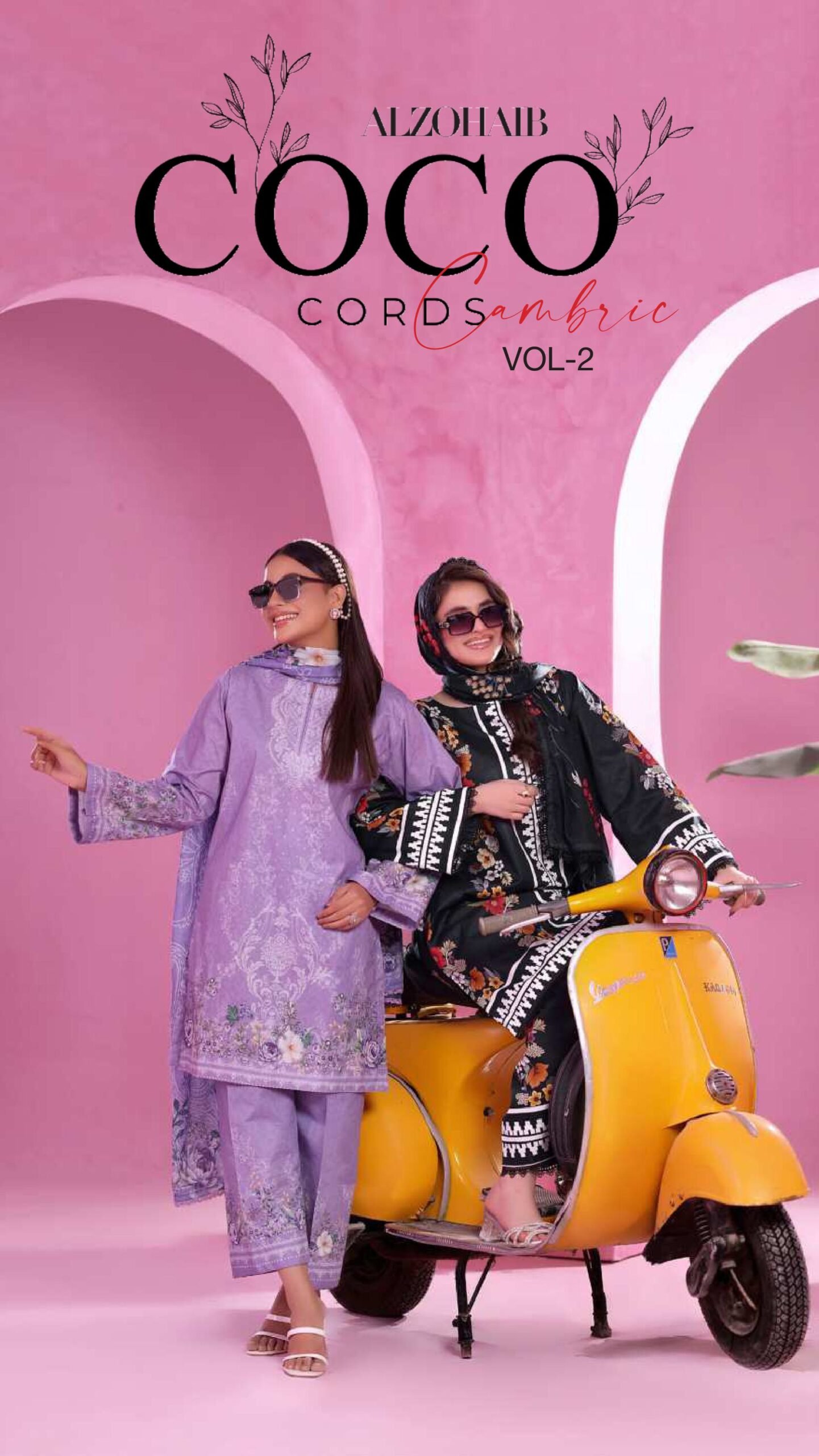ALZOHAIB – COCO CORDS Cambric Digital Printed Collection Vol-1 2025 | Unstitched 3-Piece Suit