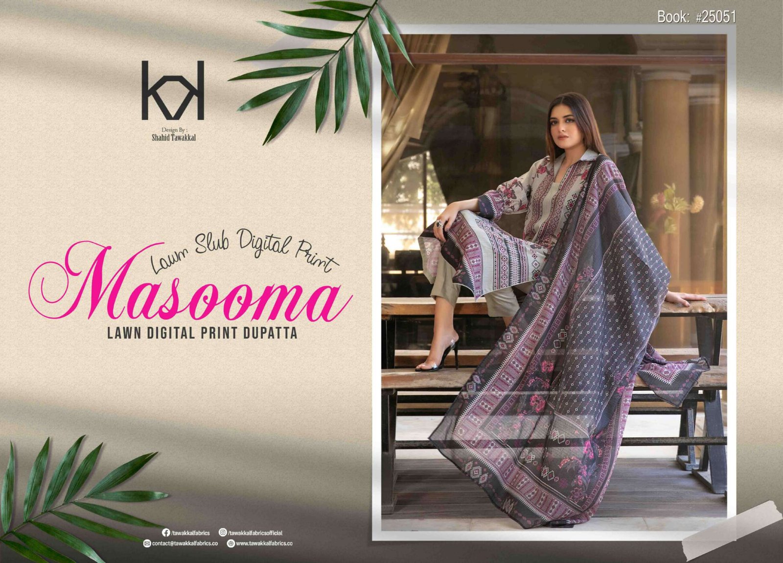 Shahid Tawakkal Masooma Digital Printed Bana Dora Lawn 8-Piece