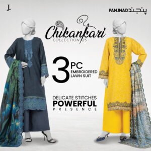 J. Panjnad Embroidered Chickankari Lawn