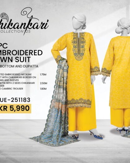 PANJNAD by J – Embroidered Chickankari Luxury Summer Lawn 3-Piece Collection (2026)