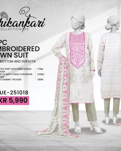 PANJNAD by J – Embroidered Chickankari Luxury Summer Lawn 3-Piece Collection (2026)