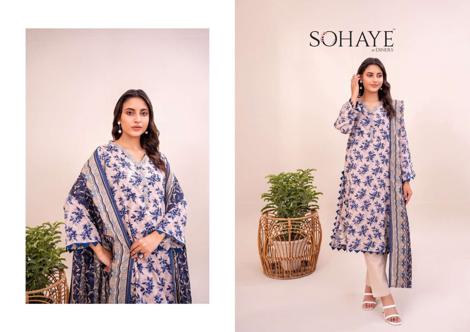 SOHAYE by Diners – Luxury Digital Printed Lawn 3-Piece Collection 2025