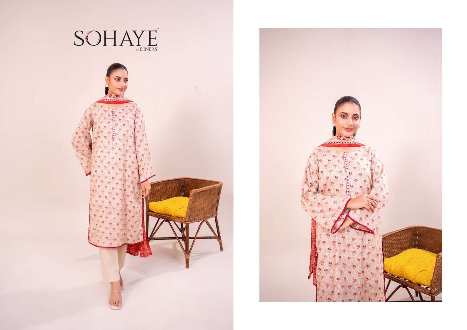 SOHAYE by Diners – Luxury Digital Printed Lawn 3-Piece Collection 2025