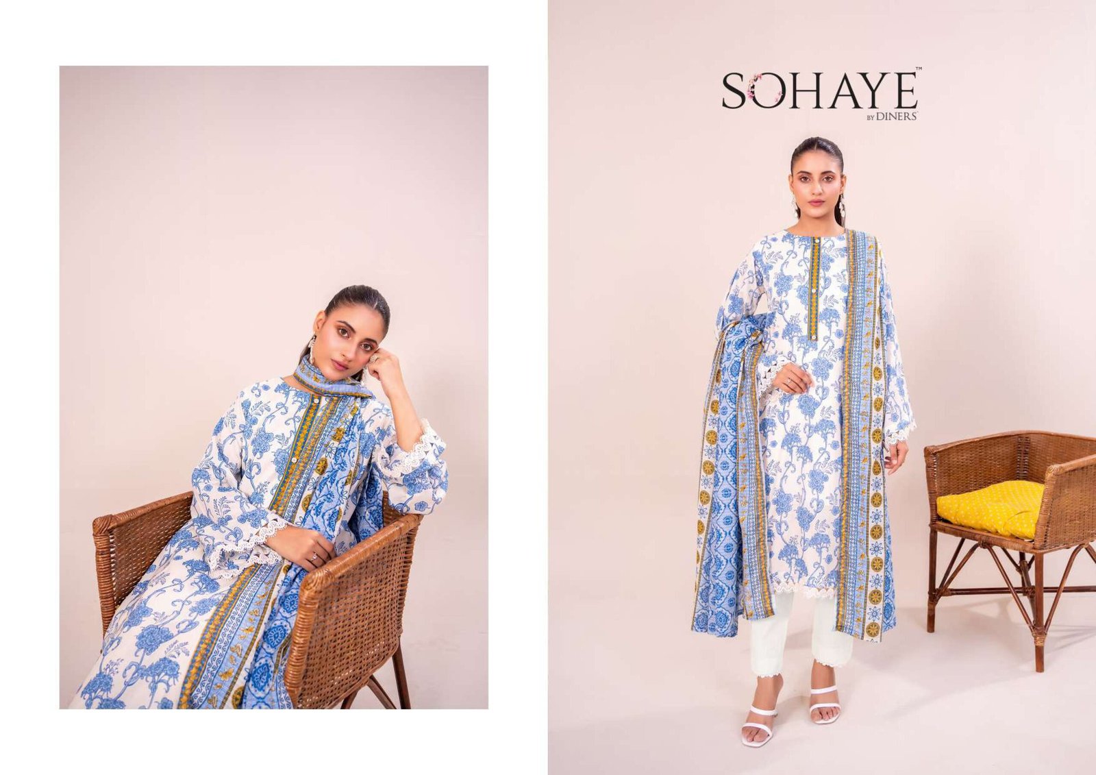 SOHAYE by Diners – Luxury Digital Printed Lawn 3-Piece Collection 2025