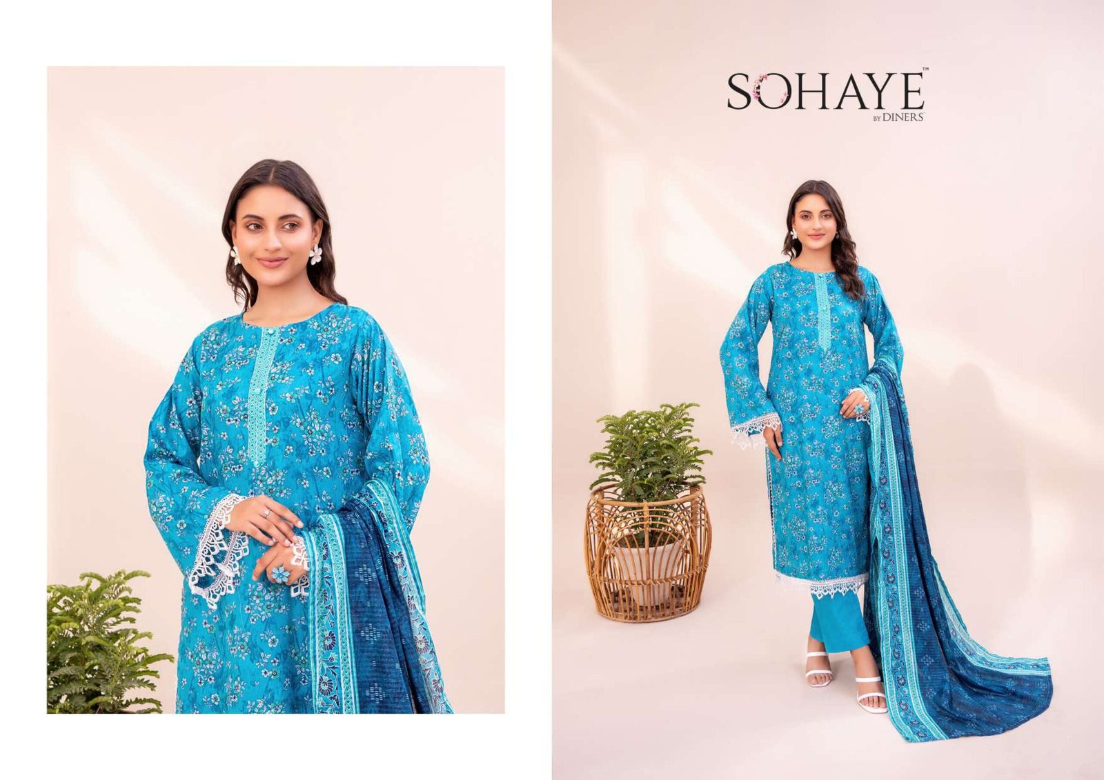 SOHAYE by Diners – Luxury Digital Printed Lawn 3-Piece Collection 2025