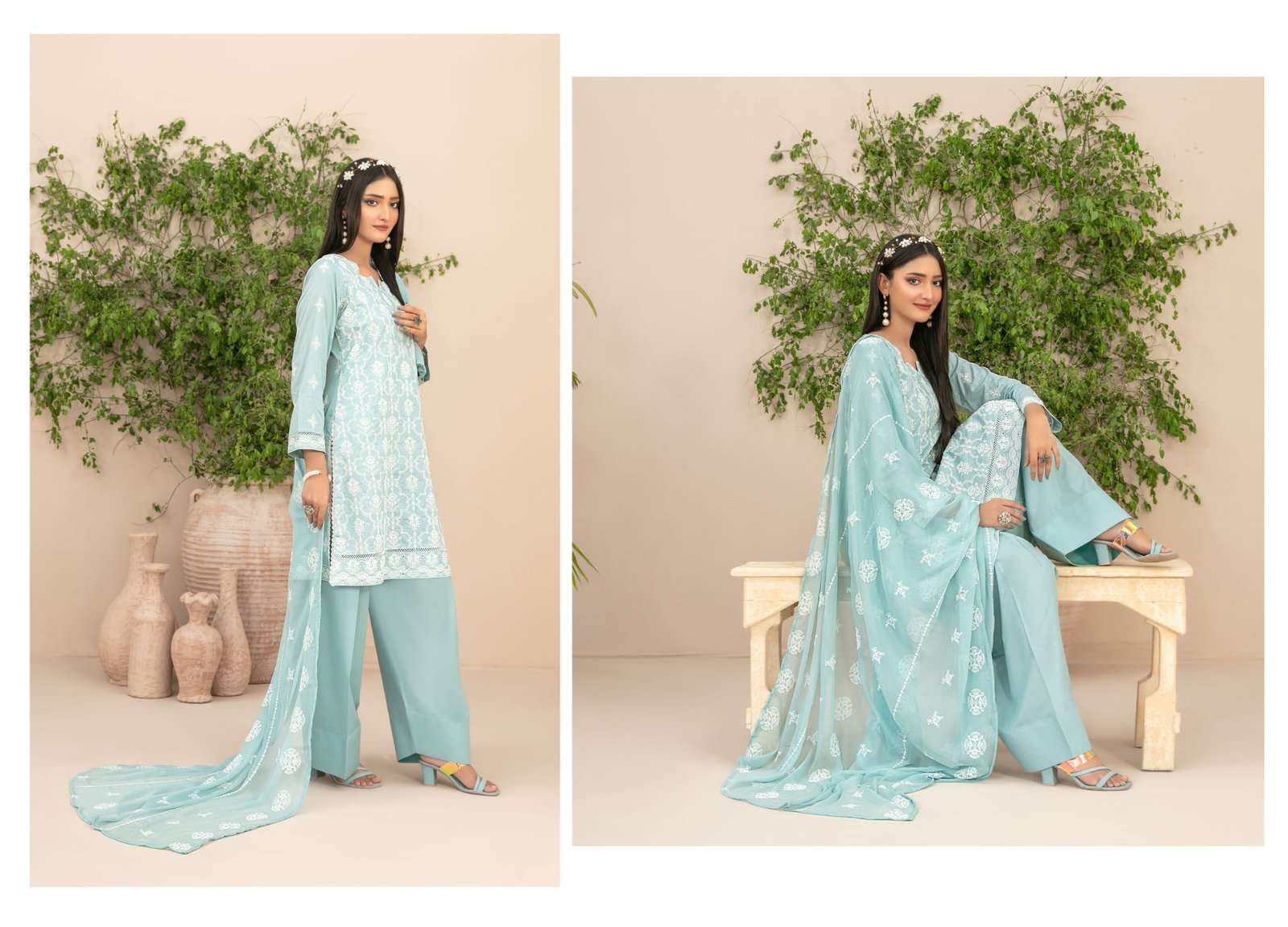 SHEIZA Schiffli Embroidered Lawn 7-Piece Collection | Shahid Tawakkal - Image 2
