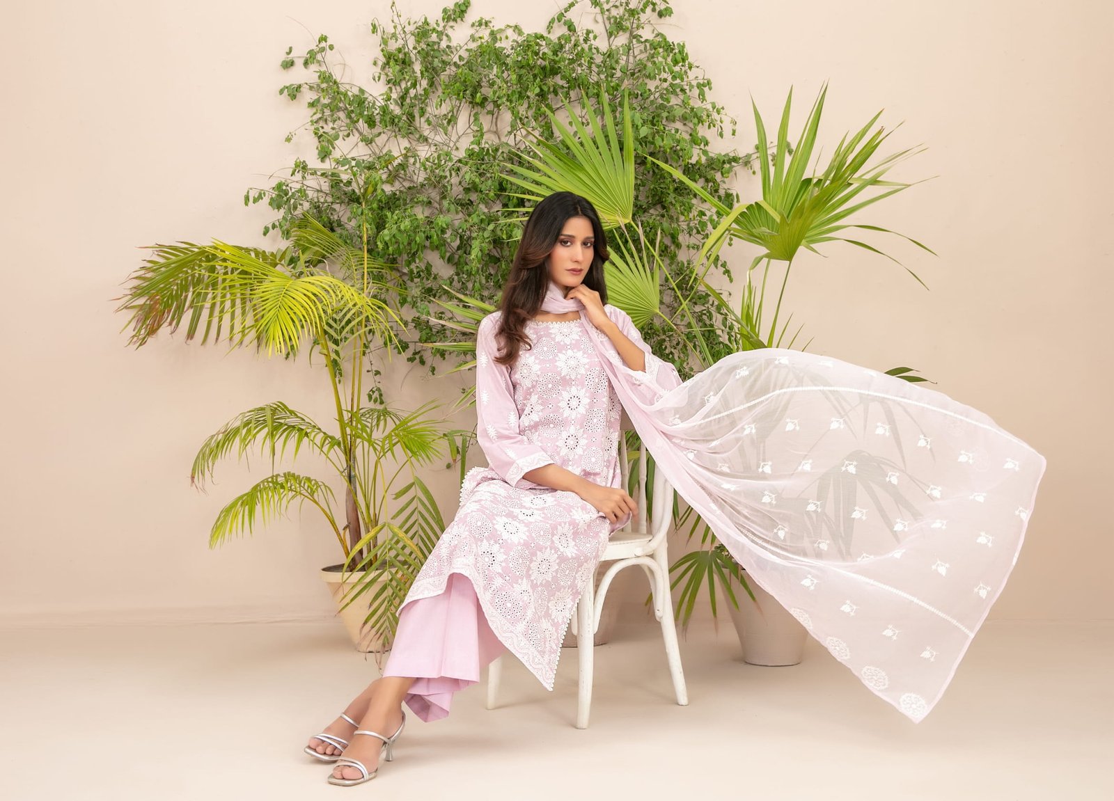 SHEIZA Schiffli Embroidered Lawn 7-Piece Collection | Shahid Tawakkal