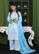 Moosa Jee Eid Collection 2026 – Lawnkari Doriya Schiffli Embroidered Lawn Suit