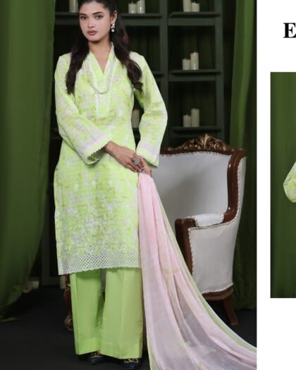 Moosa Jee Eid Collection 2026 – Lawnkari Doriya Schiffli Embroidered Lawn Suit