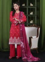 Moosa Jee Eid Collection 2026 – Lawnkari Doriya Schiffli Embroidered Lawn Suit