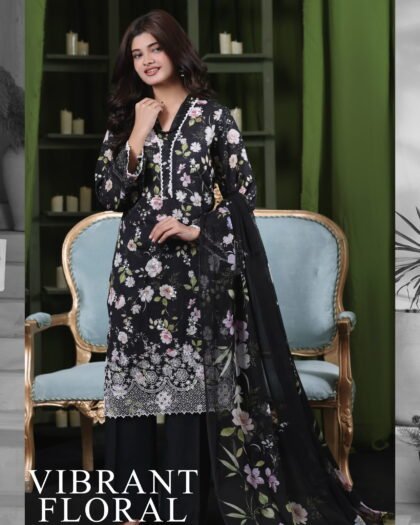 Moosa Jee Eid Collection 2026 – Lawnkari Doriya Schiffli Embroidered Lawn Suit