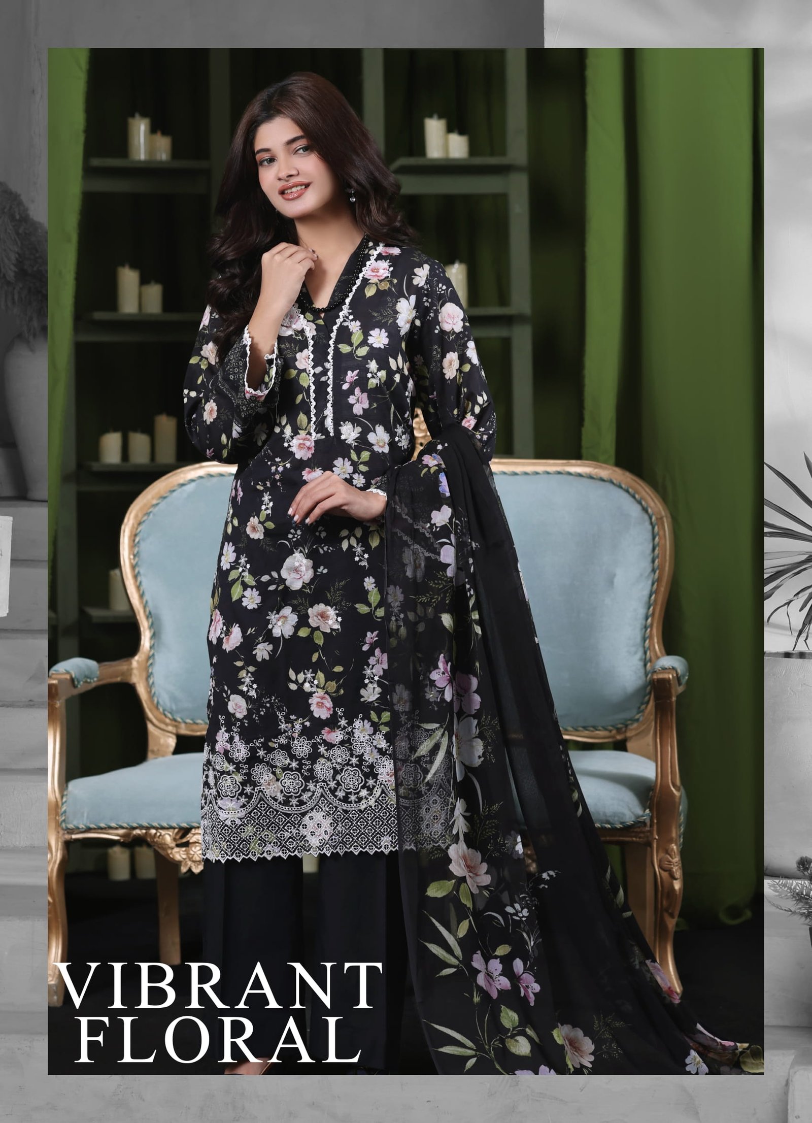 Moosa Jee Eid Collection 2026 – Lawnkari Doriya Schiffli Embroidered Lawn Suit